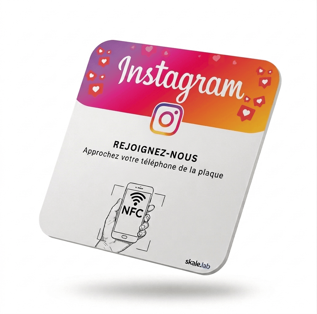 Plaque NFC Instagram restaurant
